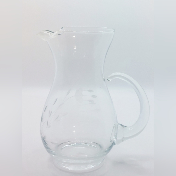 Princess House Other - Vintage‎ Hand Blown Princess House Glass Floral Etched Pitcher